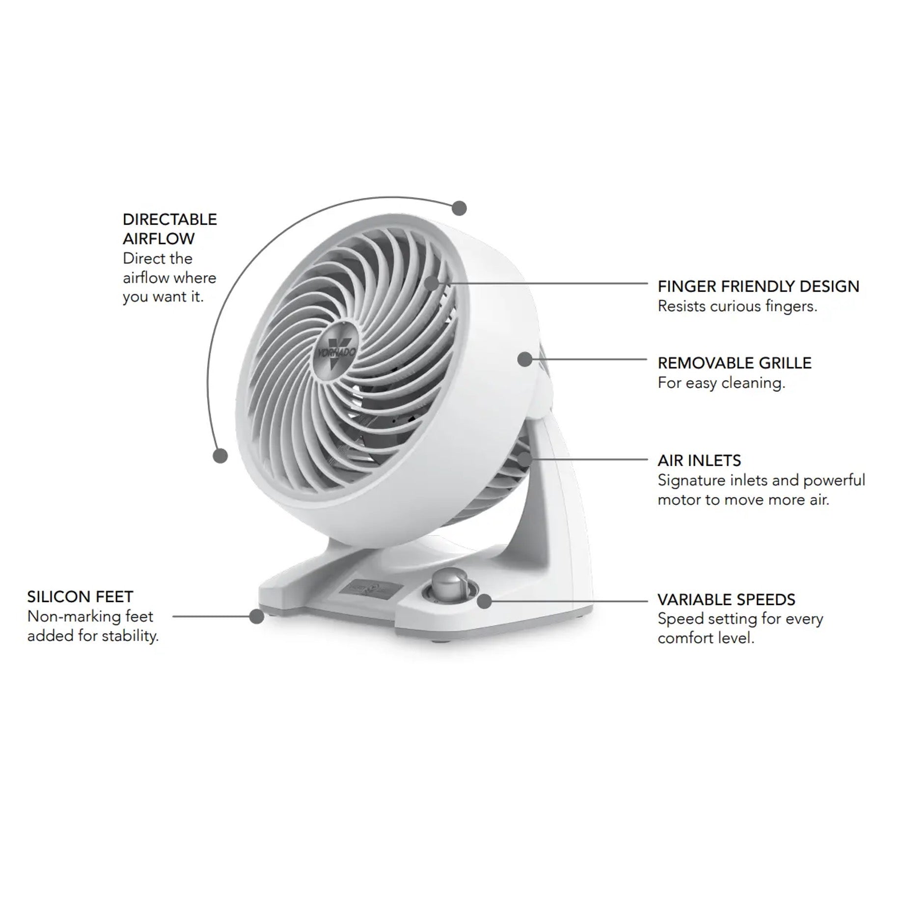 Vornado 683 Floor Fan, Height Adjustable, 42 W, 3 Levels Vornado 683 Floor Fan, Height Adjustable, 42 W, 3 Levels