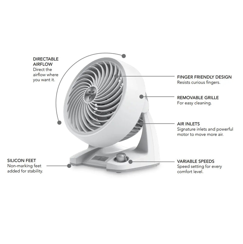 Vornado 533 Circulateur D'Air – Ventilateur Puissant 3 Vitesses Silence Diamètre 28 Cm Noir